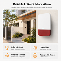Sirène extérieure solaire anti-effraction et résistante aux intempéries, longue portée LoRa RF 120 dB, pour la sécurité domestique intelligente (vente en gros)