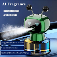Diffuseur de parfum intelligent pour voiture en forme de robot mignon, rechargeable par USB, désodorisant créatif pour voiture avec écran LED pour porte-gobelet