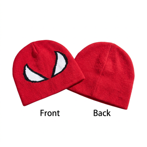 Wholesale Custom Y2K Spider Graphic Knit <b>Beanie</b> Hat Unisex Winter Headwear OEMPrivate Label Custom Design Acrylic <b>Knitted</b> <b>Beanie</b> - Product Image 4