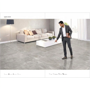 Carrelage en porcelaine émaillée à finition brillante 1200x1200mm, dalle moderne pour salon 4x4 pieds - Product Image 3