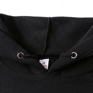 Sweat-shirt à capuche noir pour homme, coupe classique, 100% coton, molleton français, pull décontracté avec poche, vêtement d'automne - Product Image 4