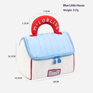Lindo Organizador de Cosméticos Portátil con Forma de Casita, de Lona, con Cierre, Gran Capacidad, Aspecto Lujoso, para Bolsas Pequeñas - Product Image 4