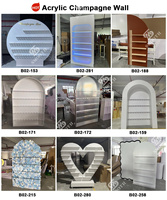 Support de décoration de mariage lisse en PVC acrylique, mur de champagne, toile de fond pour événements et fêtes