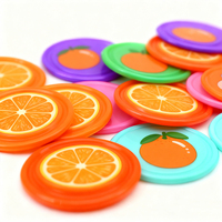 Nouveauté : Pièces de monnaie en plastique imprimées en gros, fruits 2D/3D, gravées et colorées, pièces de jeu imprimées, cadeau, pièce de monnaie en plastique personnalisée, orange
