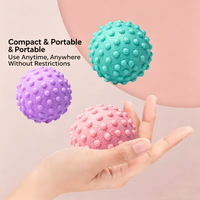 Pelota de Masaje TPE, Pelota de Fascia 3D con Nódulos, Pelota de Puntos de Presión para Liberación Miofascial y Alivio de Nudos Musculares