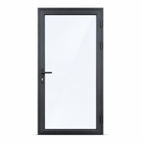 Porte d'entrée en alliage d'aluminium à rupture de pont thermique, pour villa, appartement, hôtel, bureau, porte à battants, double vitrage, cadre fin