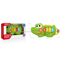 Huanger HE0567 New Arrival Music Instrument Crocodile Shape Piano Toy with Light and Music Educational Toys for Kids