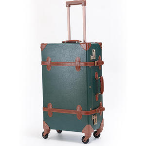 MGOB Ensemble de bagages vintage personnalisés Vert avec trousse de maquillage Spinner Silent Wheels Sacs de voyage <span class=keywords><strong>Valise</strong></span> Set <span class=keywords><strong>2</strong></span> Pcs <span class=keywords><strong>Cabine</strong></span> Bagages - Product Image 3