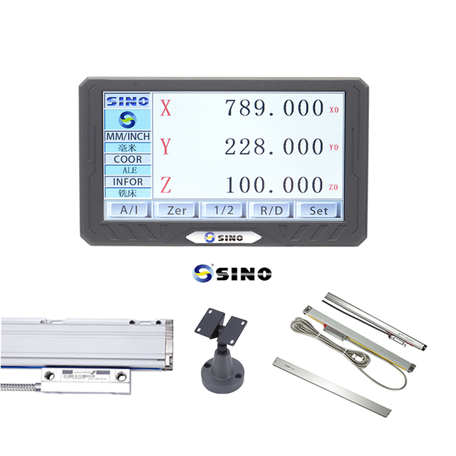 Mini Digital Readout DRO System SINO SDS200S with Mini Digital Readout Home and Magnetic Linear Scale for Milling Machine