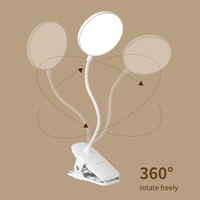 Lampe de bureau à clip LED rechargeable moderne YOLOMO avec variateur d'intensité à 3 niveaux, commande tactile, col flexible, CRI élevé 90, lumière du jour 5000K