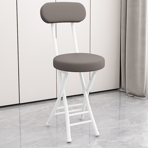 Folding chair Home-style chair with soft backrest simple desk and chair set dormitory folding <b>stool</b> balcony small <b>stool</b> - Product Image 2