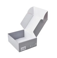 Caja de Regalo de Cartón Blanco Biodegradable con Compartimento, para Comercio Electrónico, con Estampado en Caliente Negro, Dorado y Plateado, Diseño de Avión