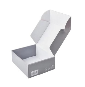 Boîte cadeau en carton blanc biodégradable avec compartiment, estampage à chaud noir, or et argent, pour e-commerce et emballage avion - Product Image 1