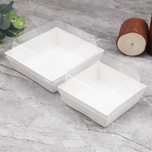 Sunshine Custom Pastry <b>Bakery</b> Packaging Paper <b>Boxes</b> Transparent Cake Sandwich Cookie Dessert Box with Clear PVC Window Lid - Product Image 2