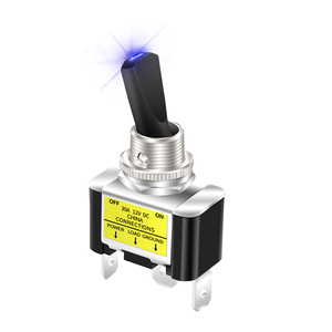 Interrupteur à bascule en métal robuste DaierTek ASW-07D-2 12V 30A SPST 3 broches marche/arrêt LED en laiton avec verrouillage pour voiture, camion, <span class=keywords><strong>bateau</strong></span> - Product Image 1