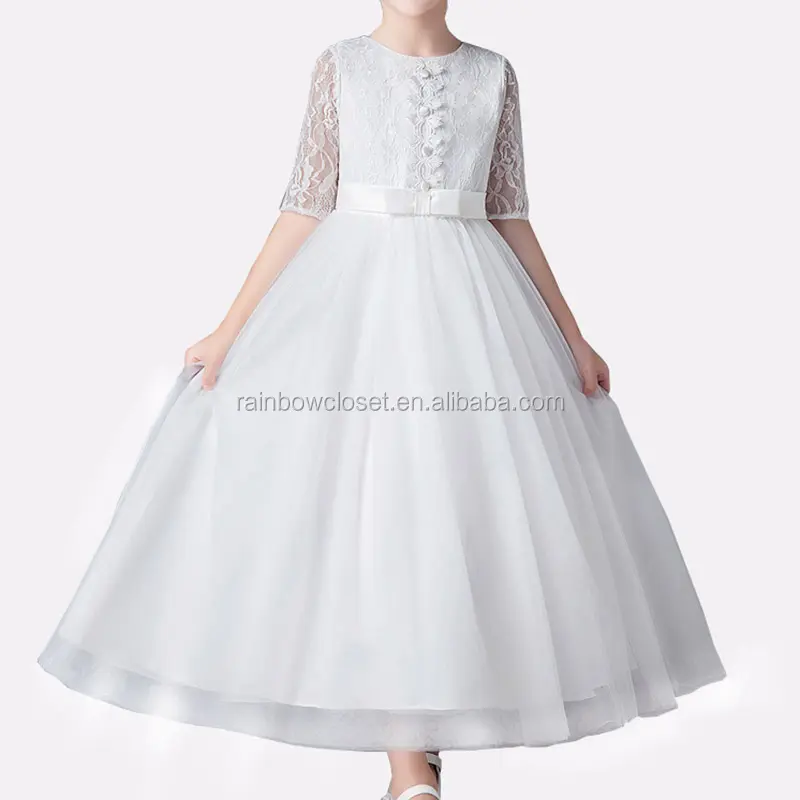 Kinder Boutique Party Hochzeit Kind Mädchen Spitze Stickerei Abendkleider Blume Mädchen Geburtstags kleid Geburtstag Abendkleid