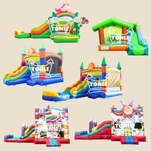 Tonle July khuyến mãi bộ sưu tập giải phóng mặt bằng giá thương mại trẻ em bị trả lại Nhà trượt nước Inflatable khóa học trở ngại trò chơi - Product Image 4