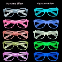 Montures de lunettes lumineuses style géométrique, accessoires de fête, ambiance bal de promo, costume, plastique, photo lumineuse à changement de couleur