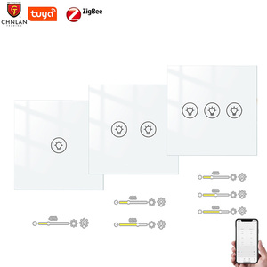 Interruptor táctil con atenuador de luz de pared inteligente con aplicación TUYA estándar de la UE y Reino Unido Zigbee3.0 Alexa, <span class=keywords><strong>Google</strong></span> <span class=keywords><strong>Home</strong></span>, Control de voz, productos para el hogar inteligente - Product Image 1