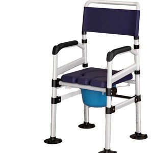 Chaise de toilette pliante, capacité de charge de 150 kg, en acier à haute teneur en carbone, antidérapante, pour personnes âgées, utilisation domestique, siège portable d'intérieur - Product Image 2