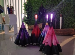 <span class=keywords><strong>Parapluie</strong></span> inversé manuel ouvert, étanche, anti-vent, avec LED lumineuse et poignée lampe torche LED, réfléchissant - Product Image 2