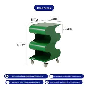 Table de chevet moderne INS pour chambre à coucher, table d'appoint de canapé style célébrité internet, <span class=keywords><strong>petit</strong></span> chariot vintage, style crème, <span class=keywords><strong>meuble</strong></span> de maison mobile - Product Image 5