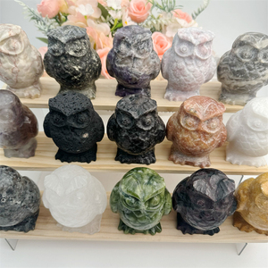 Nuevo diseño de talla de cristal artesanías piedra Natural material mixto búho para adorno - Product Image 4