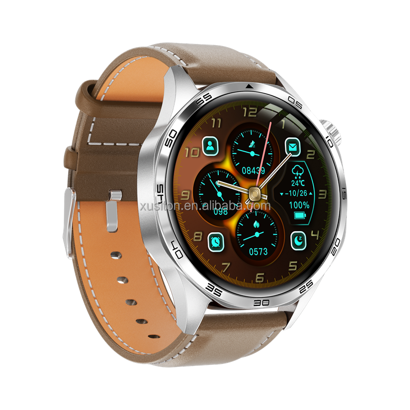 Corpo argento + cinturino in pelle marrone