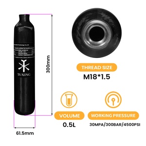 TUXING Vente Chaude ISO 0.5L/500cc 300Bar 4500Psi 30Mpa Entièrement Enveloppé Composite PCP Paintball Plongée Réservoir <span class=keywords><strong>En</strong></span> Fiber <span class=keywords><strong>De</strong></span> <span class=keywords><strong>Carbone</strong></span> <span class=keywords><strong>Bouteille</strong></span> D'air - Product Image 3