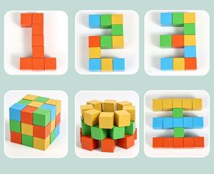 Puzzles de correspondance des couleurs, cubes de construction, raisonnement mathématique, logique, entraînement au QI pour enfants, jeu interactif de blocs par cartes - Product Image 3
