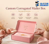 Boîte d'expédition pliable en carton ondulé rose, personnalisée avec logo imprimé, robuste et durable, pour ensemble de soins de la peau - Vente en gros