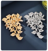 Broche Fleur en Cristal Rouge Tendance, Épingle Scintillante en Strass, Motif Vigne, Clip Lourd pour Écharpe, Blazer, Manteau, Mariage, Fête