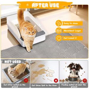 Diseño de malla suave y cómodo, doble capa a prueba de fugas, Material Eva para mascotas, alfombrilla para arena para gatos - Product Image 4