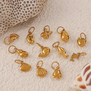 Colgante de acero inoxidable chapado en oro de formas variadas para la fabricación de collares, accesorios de joyería DIY, tamaño mediano PJ172-PJ185 - Product Image 3