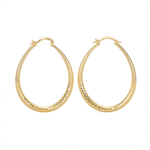 E4492 Orecchini a Cerchio Dorati in Lega di Zinco, Gioielli Unisex Classici alla Moda - Product Image 1