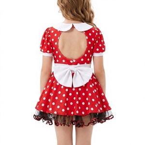 Vestido de Baile Jazz <span class=keywords><strong>con</strong></span> Estampado de Lunares MiDee para Niñas, <span class=keywords><strong>con</strong></span> Mangas Abullonadas, Falda Tutú y Lazo para el Cabello, para Actuaciones en Escenario - Product Image 4