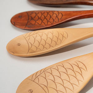 Eco-friendly Durable <strong>Wooden</strong> Fish Shape Bamboo/Wood Spoon Natural Rice Spatula Serving Spoons for Tea Coffee Honey Eating Mixing - Product Image 5