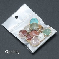 Bahan Perhiasan Liontin Batu Akik Kristal Potongan Bulat Bentuk Oblate untuk Gelang dan Kalung DIY