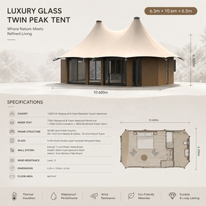 Tende Glamping di Lusso BOTEEN per Resort di Alta Gamma, Tende Personalizzate Ottagonali a Strato Singolo con Telaio in Lega di Alluminio per Quattro Stagioni - Product Image 3