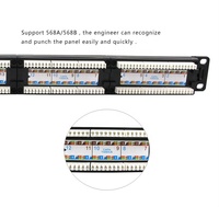 Cat6 Panel Patch 19 inci UTP 1U 24 port, dengan Keystone Jack Memuat penuh di rak dan konektor kabel menggunakan uji Saluran