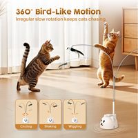 NOUVEAU Jouet pour animaux de compagnie interactif automatique à main en plastique avec ventouse puissante, jouet à plumes pour chat, jouet pour chat écologique à plumes