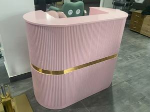 Pequeño 120/150/180cm MDF <span class=keywords><strong>Boutique</strong></span> mostrador de recepción escritorio Rosa Blanco verde para tienda escuela <span class=keywords><strong>Spa</strong></span> Hospital salón de belleza - Product Image 2