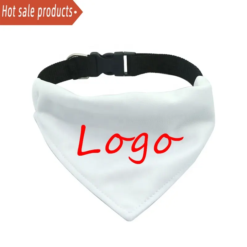 Bandana de animal de estimação, nome personalizado, logotipo, impressão de subolmação, cachorro branco, ajustável, lenço, bandanas, venda imperdível