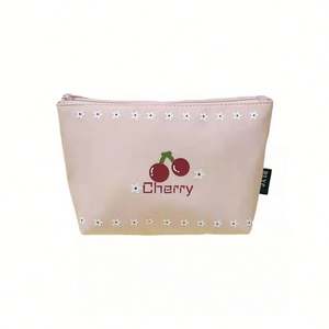 Strawberry Pattern Nylon Makeup Bag Zipper Waterproof Cosmetic <b>Shower</b> Organizer Convenient Handbag for <b>Storage</b> Organization - Product Image 4