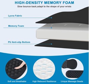 Bán buôn Trọng lượng nhẹ thoải mái bàn phím cổ tay phần còn lại chuột Pad Set với cổ tay hỗ trợ phần còn lại thiết lập chuột Pad - Product Image 4