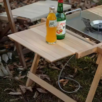 Tavolo Tattico Multifunzione Portatile per Campeggio all'Aperto, Tavolo Estensibile Pieghevole in Legno per Barbecue e Picnic