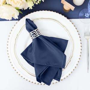 Serviette de table en polyester à finition unie pour la location en gros d'événements, les commandes de conférences, de repas et de banquets - Product Image 1