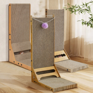 Hete Verkoop Kat Krabpaal Golfkarton L Vorm Scratcher Met Bal - Product Image 1