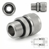 Conexión de Compresión de Tubo Flexible de Aluminio Anodizado OEM Personalizado para Refrigeración Líquida G1/4 con Anillo de Compresión Cromado y Mecanizado CNC