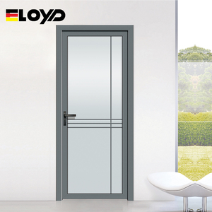 Puerta abatible corrediza de aluminio de estilo moderno de alta calidad de Eloyd, puerta de baño Exterior impermeable <span class=keywords><strong>para</strong></span> vidrio de restaurante - Product Image 1